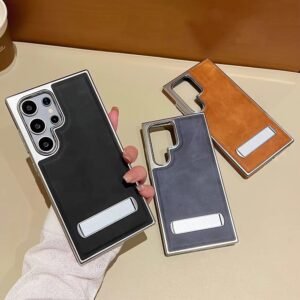 Luxury Vegan Slim Flexible Soft Grip Silver-Plated Edge with Adjustable Kickstand