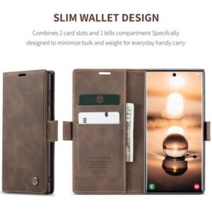 Luxury Flip Leather Cover for Samsung Galaxy S22 Ultra with Card Slots