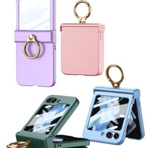 Classic Matte PC case with hinge protection & ring holder(Built-in Back Screen Protector)
