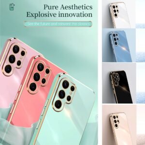 Gold Edge Edition Soft Silicone Case for Samsung S23 Ultra