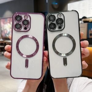 Apple iPhone 14,14 Max,14 Pro Max Clear Magsafe Plating Luxury Cover