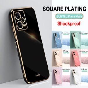 Luxury Ultra Thin Gold Plated Case For Xiaomi Redmi Note 12 5G Plus 6D Screen Protector