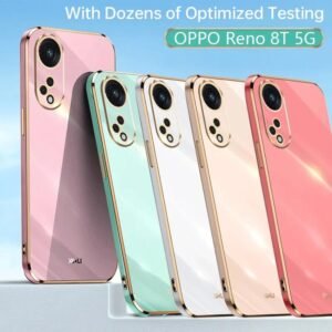 Square Plating Gold Frame Soft Silicone Back Cover