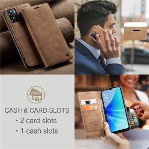 Oppo A57 and A77 Luxury Flip Leather Cover with Card Slots