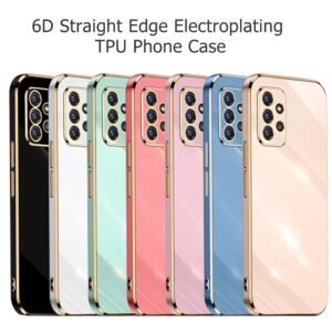 Gold Edge Design Slim Fit Phone Case Plus 6D Screen Protector
