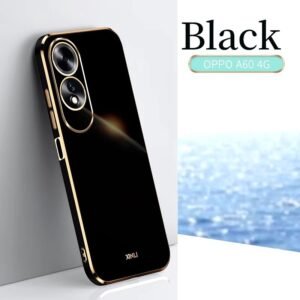 Gold Edge Electroplated Case for Oppo A60 with Screen Protector