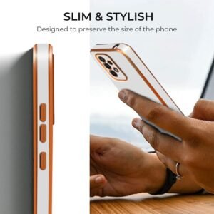 Samsung Galaxy A53 and A73 Gold Edge Design Slim Fit Phone Case Protective Cover Plus 6D Screen Protector