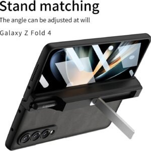 Leather Case with Kickstand, Capacitive Pen Holder and Glass Protective Film