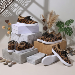 Leopard Print Lace Up Sneakers