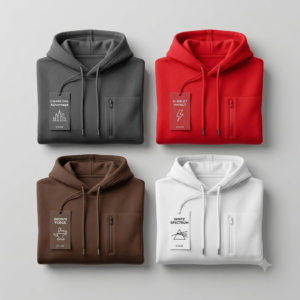 Premium Heavy Cotton Hooded Jumper, With a Unique Vertical Zippered chest Pocket and front Kangaroo Pocket.
