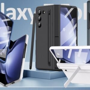 Hinge Protection Case with Kickstand Built-in Screen Protector Full Body Protection