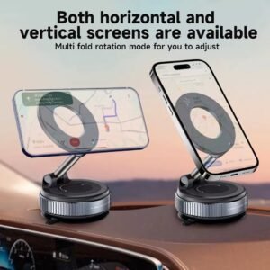 Adjustable 360° Magnetic Vacuum Suction Cup Car Phone Holder Mount Plastic MagSafe Compatible