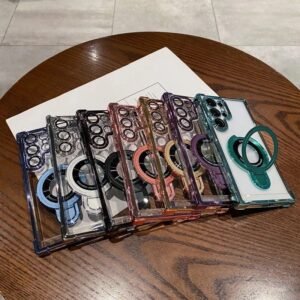 Electroplated Magnetic Transparent Protective Case S25 Ultra