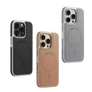 Slim Magnetic MagSafe Leather Shockproof Plating Cover