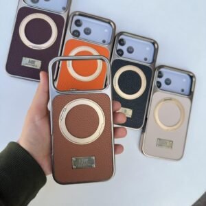 Premium Ultra-Slim Leather case with Magnetic Ring Holder Stand Case