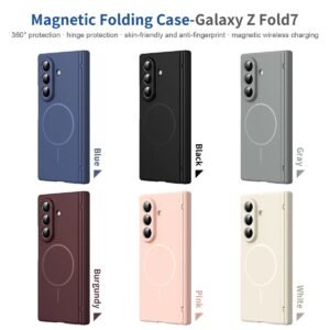 Hinge Protective Magnetic Phone Case with Screen Protector and wireless Charging