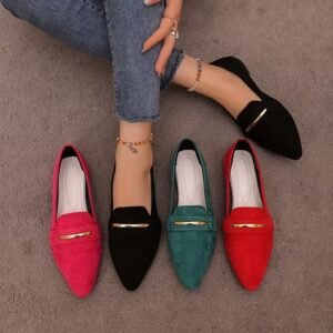 Women's Elegant Pointed-Toe Suede Loafers