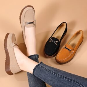 Suede Comfortable Ballet Leather Loafers