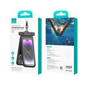 USAMS YD014 IP68 Double Space Large PVC Phone Bag Holder – Black